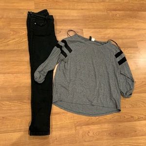 Black jeans and t-shirt set